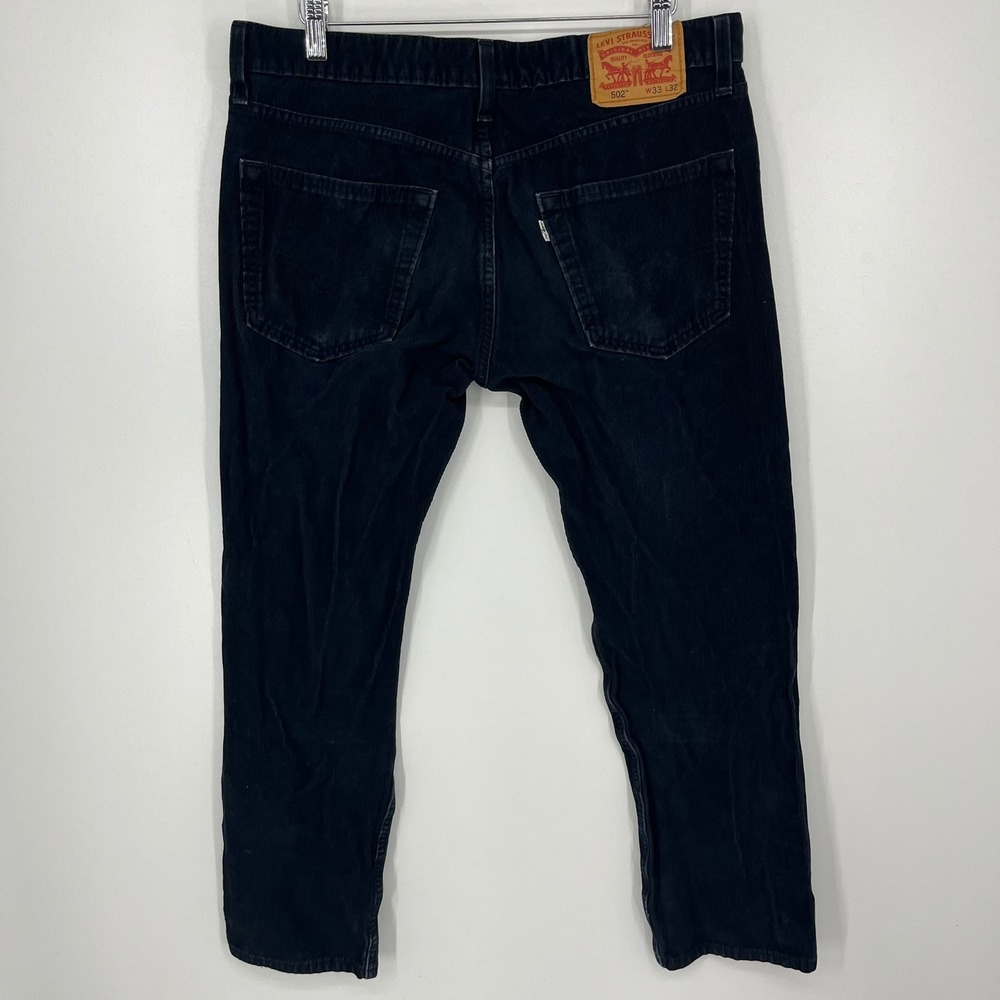 Levis 502 Regular Taper Corduroy Pants Mens W33 L32 Navy Blue 29507-0224